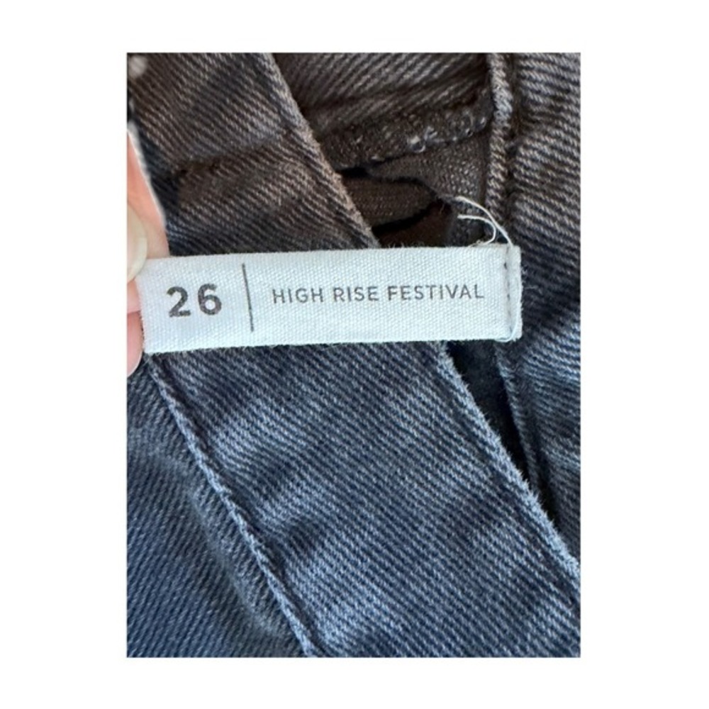 Pacsun High Rise Festival Jean Shorts Black Wash Distressed Denim 26 - Picture 4 of 5
